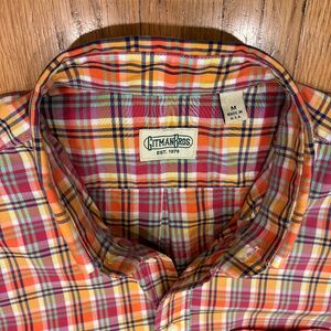 Gitman Bros Short Sleeve Plaid Shirt – Multicolor Check – Made in USA – M